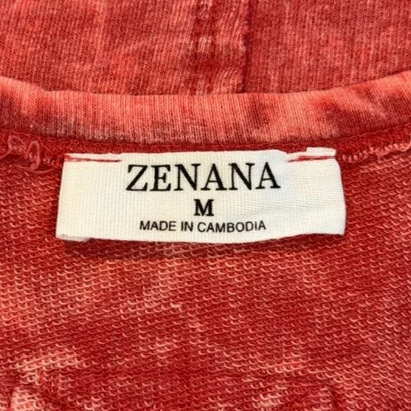 Zenana Mineral Washed V Neck Tank in Cabnert Size Medium - Picture 6 of 8